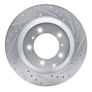 R1 Concepts EDZ-02130R Brake Rotor Drilled & Slotted Silver